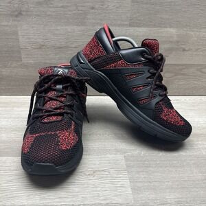 Zeba Hands Free Gray Red/Black Sneakers Men's 10.5 Slip On Walking Comfort Shoes